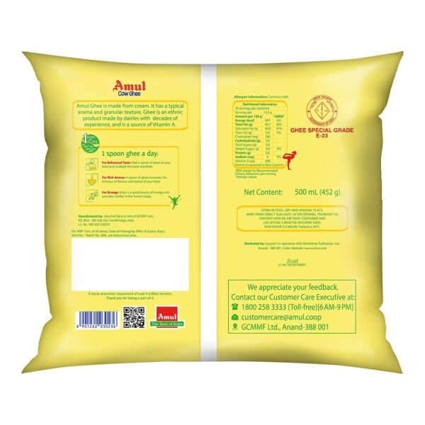 Amul Cow Ghee 500 ml , Pouch - Image 3